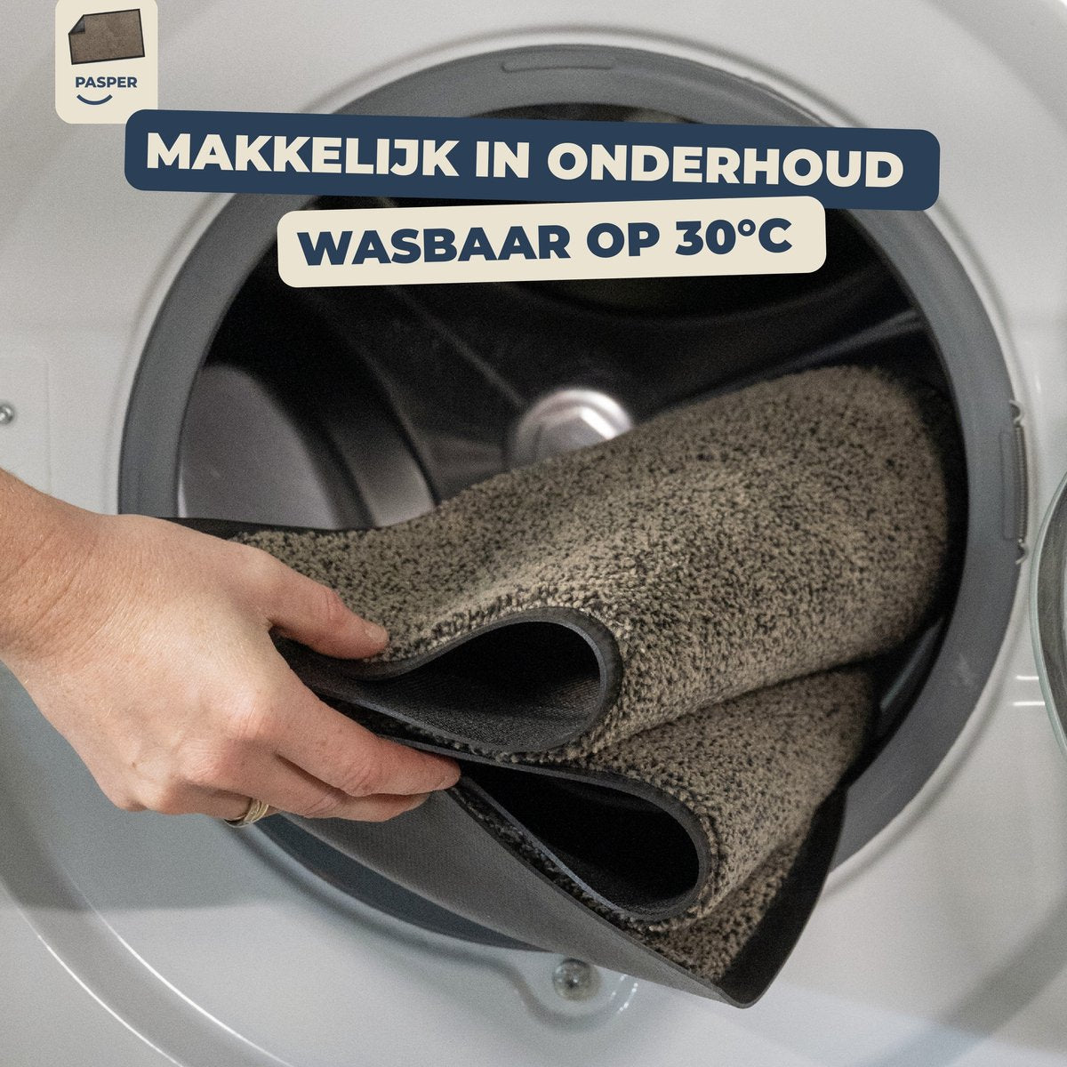 Deurmat binnen droogloop - 100% gerecyclede materialen - Gemaakt in België - Wasbaar - Pasper deurmatten