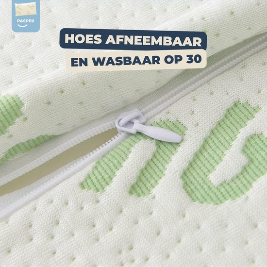Pasper Bamboe Hoofdkussen - 50 x 76 cm - Hypoallergeen & Ademend kussen - Versnipperd Memory Foam slaapkussen