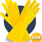 Schoonmaak handschoenen - 10 stuks - waterdicht rubberen handschoenen - Huishoudhandschoenen Pasper - Geel zuiver natuurlatex