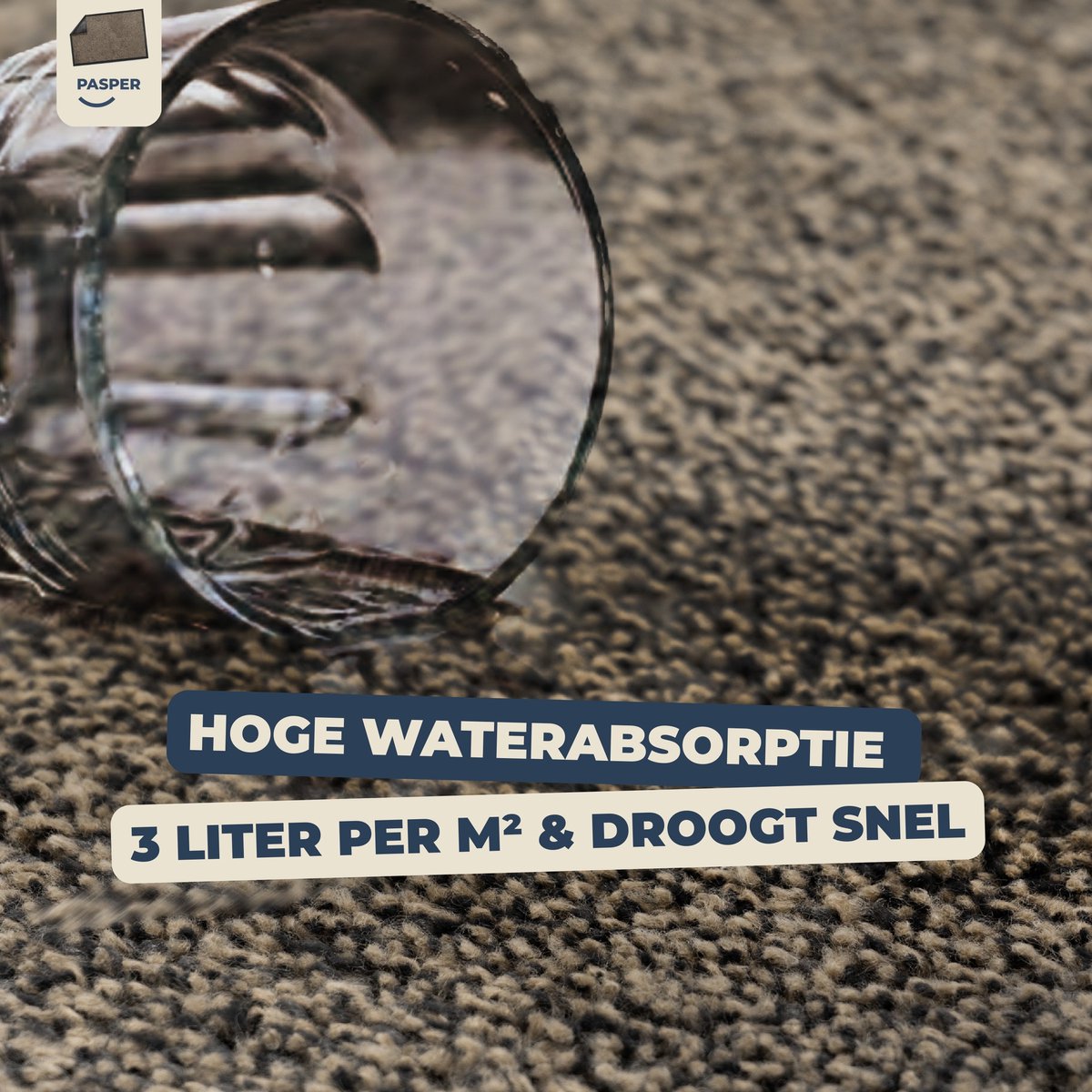 Deurmat binnen droogloop - 100% gerecyclede materialen - Gemaakt in België - Wasbaar - Pasper deurmatten