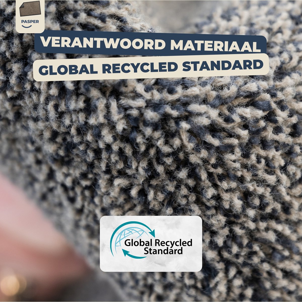 Deurmat binnen droogloop - 100% gerecyclede materialen - Gemaakt in België - Wasbaar - Pasper deurmatten