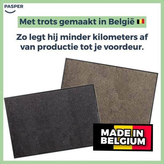 Deurmat binnen droogloop - 100% gerecyclede materialen - Gemaakt in België - Wasbaar - Pasper deurmatten